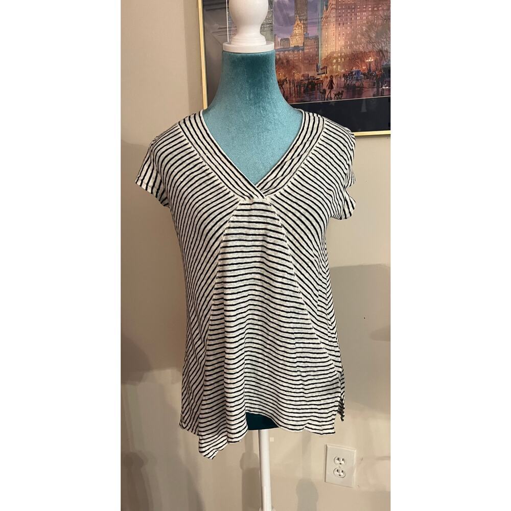 Anthropologie Postmark Asymmetrical Striped Womens Top